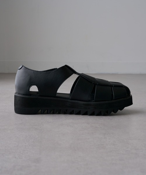 MAISON CLUB(メゾンクラブ)の「【MAISON CLUB】厚底SHARK SOLE GRUKHA SANDALS シャークソールグルカサンダル(サンダル・メンズ・ブラック・LL/M/L)」の9枚目の写真