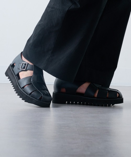 MAISON CLUB(メゾンクラブ)の「【MAISON CLUB】厚底SHARK SOLE GRUKHA SANDALS シャークソールグルカサンダル(サンダル・メンズ・ブラック・LL/M/L)」の15枚目の写真