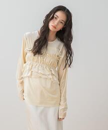 SENSE OF PLACE by URBAN RESEARCH | 『洗濯可』フリルビスチェセットベロアトップ(Tシャツ/カットソー)