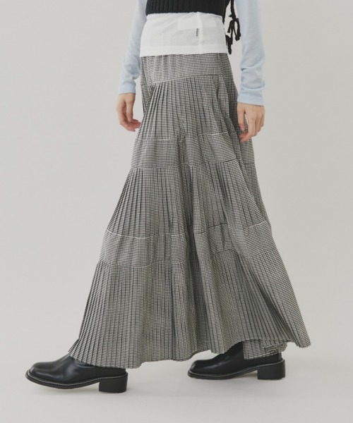 FUULLY STUDIO(フーリィーステューディオ)の「プリーツティアードスカート(スカート・レディース・チェック・FREE)」の6枚目の写真