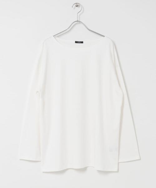 ITEMS URBANRESEARCH(アイテムズ アーバンリサーチ)の「シルケットボートネックロンTシャツ(Tシャツ/カットソー・レディース・アイボリー/ブラック/チャコールグレー・FREE)」の8枚目の写真