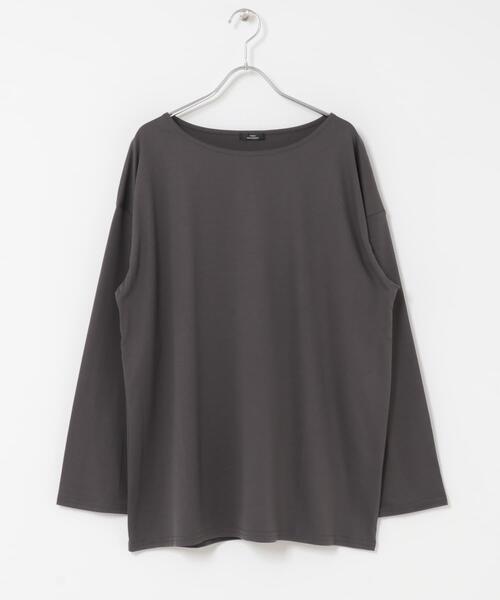ITEMS URBANRESEARCH(アイテムズ アーバンリサーチ)の「シルケットボートネックロンTシャツ(Tシャツ/カットソー・レディース・アイボリー/ブラック/チャコールグレー・FREE)」の22枚目の写真