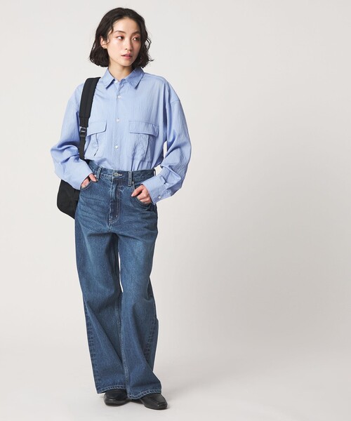 CITEN（シテン）の「＜CITEN＞エッセンシャルストレートデニム（デニムパンツ・レディース・コバルトブルー/ライトブルー/ブラック・S/M/L）」の9枚目の写真