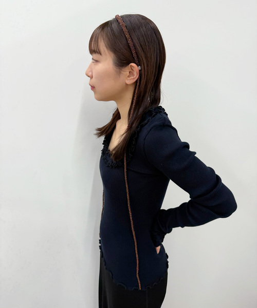 EDIT. FOR LULU(エディットフォールル)の「【MERRMA/メルマ】BEAD HEADBAND(その他小物・レディース・ブラウン・FREE)」の2枚目の写真