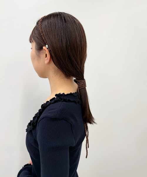 EDIT. FOR LULU(エディットフォールル)の「【MERRMA/メルマ】BEAD HEADBAND(その他小物・レディース・ブラウン・FREE)」の4枚目の写真