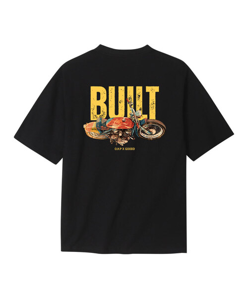 OHP(ワンハンドレッドパーセント)の「OHPxGOODD bの始まり セミオーバー 半袖Tシャツ(Tシャツ/カットソー・メンズ・ホワイト/ブラック・LARGE/X-LARGE/XX-LARGE/XXX-LARGE/S(90)/M(95)/XXXX-LARGE)」の2枚目の写真