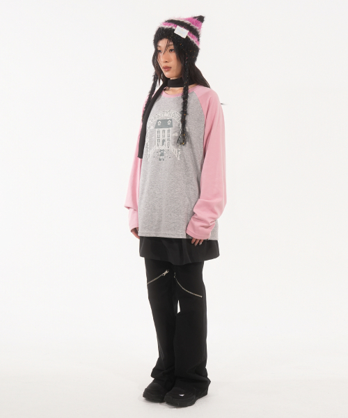 FANYOUNG（ファンヤング）の「ラビットハウス ラグランT グレー ピンク（Tシャツ/カットソー・レディース・その他・FREE）」の7枚目の写真