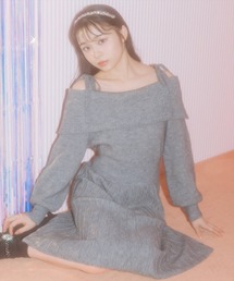 WILLSELECTION | オフショルプリーツニットワンピース(ワンピース)