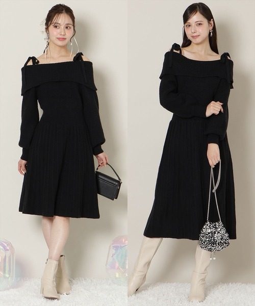 WILLSELECTION（ウィルセレクション）の「オフショルプリーツニットワンピース（ワンピース・レディース・ピンク/オフホワイト/グレー/ミント/ブラック・SMALL/MEDIUM）」の19枚目の写真