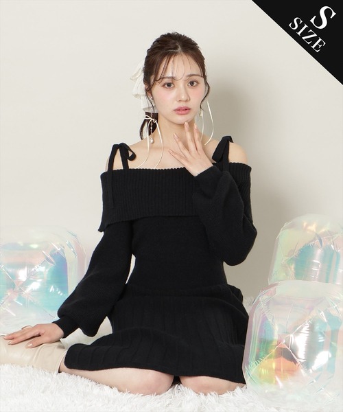 WILLSELECTION（ウィルセレクション）の「オフショルプリーツニットワンピース（ワンピース・レディース・ピンク/オフホワイト/グレー/ミント/ブラック・SMALL/MEDIUM）」の20枚目の写真