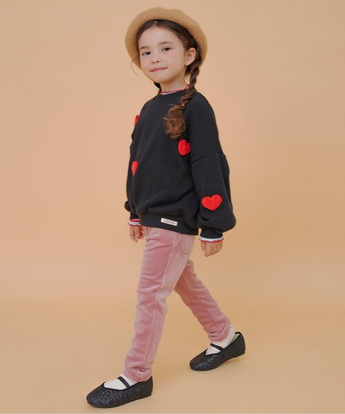 BREEZE(ブリーズ)の「ボーダーリブロンT(Tシャツ/カットソー・キッズ・オフホワイト/レインボー/ピンク/イエロー・110/100/90/80/140/130/120)」の5枚目の写真