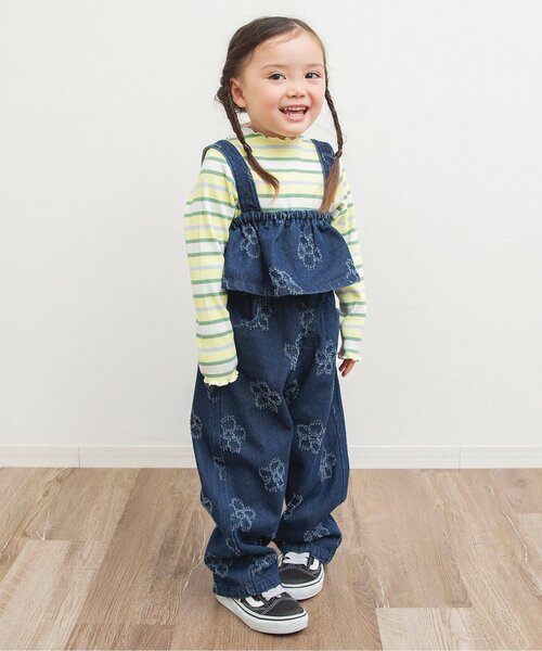 BREEZE(ブリーズ)の「ボーダーリブロンT(Tシャツ/カットソー・キッズ・オフホワイト/レインボー/ピンク/イエロー・110/100/90/80/140/130/120)」の13枚目の写真