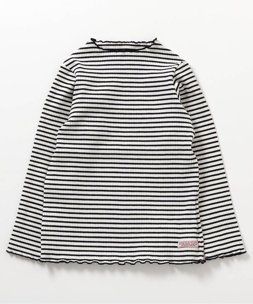 BREEZE(ブリーズ)の「ボーダーリブロンT(Tシャツ/カットソー・キッズ・オフホワイト/レインボー/ピンク/イエロー・110/100/90/80/140/130/120)」の15枚目の写真