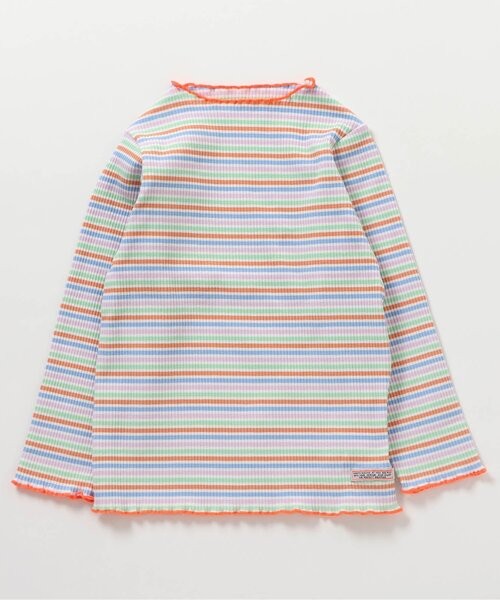 BREEZE(ブリーズ)の「ボーダーリブロンT(Tシャツ/カットソー・キッズ・オフホワイト/レインボー/ピンク/イエロー・110/100/90/80/140/130/120)」の17枚目の写真