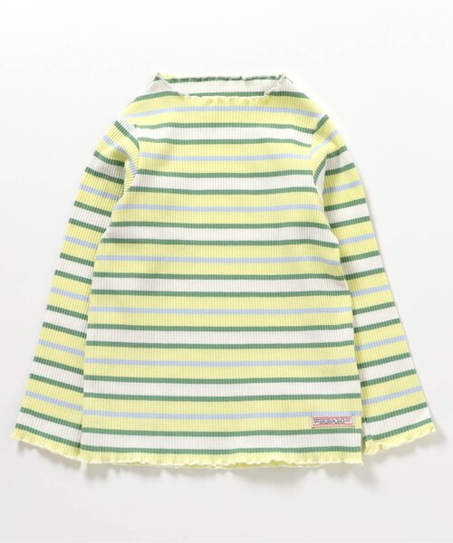 BREEZE(ブリーズ)の「ボーダーリブロンT(Tシャツ/カットソー・キッズ・オフホワイト/レインボー/ピンク/イエロー・110/100/90/80/140/130/120)」の18枚目の写真