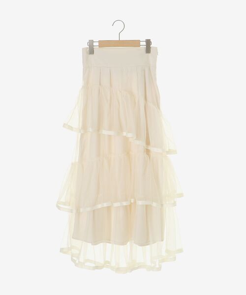 MAJESTIC LEGON（マジェスティックレゴン）の「バックレースアップチュールスカート（スカート・レディース・アイボリー/ブラック/グレー・MEDIUM）」の15枚目の写真