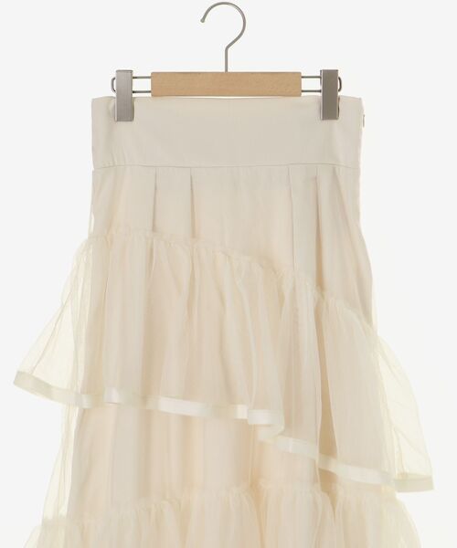MAJESTIC LEGON（マジェスティックレゴン）の「バックレースアップチュールスカート（スカート・レディース・アイボリー/ブラック/グレー・MEDIUM）」の11枚目の写真