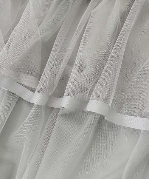 MAJESTIC LEGON（マジェスティックレゴン）の「バックレースアップチュールスカート（スカート・レディース・アイボリー/ブラック/グレー・MEDIUM）」の5枚目の写真