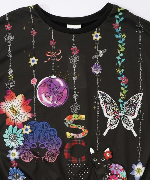 ScoLar（スカラー）の「ScoLar(スカラー) スカラーガーランド柄裏毛チュニック（チュニック・レディース・アイボリー/ブラック・MEDIUM）」の11枚目の写真