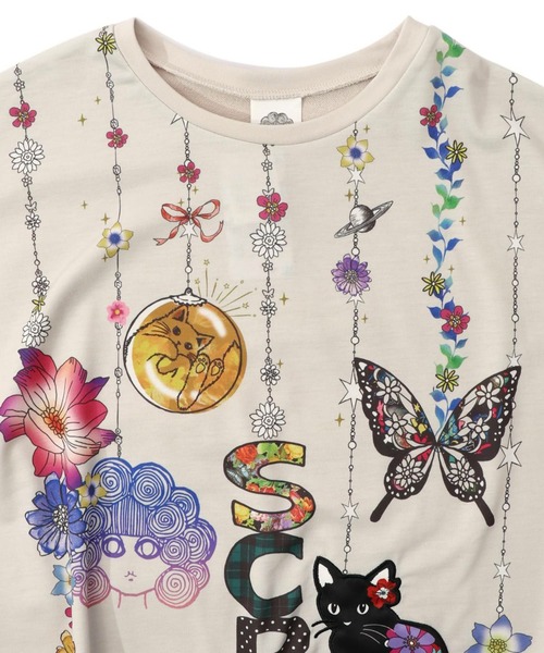 ScoLar（スカラー）の「ScoLar(スカラー) スカラーガーランド柄裏毛チュニック（チュニック・レディース・アイボリー/ブラック・MEDIUM）」の13枚目の写真