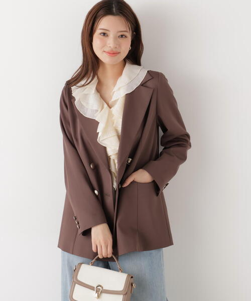 PROPORTION BODY DRESSING(プロポーションボディドレッシング)の「シアー楊柳ラッフルブラウス / 1216110201(シャツ/ブラウス・レディース・ダークグレー/ホワイト系その他/パープル・FREE)」の20枚目の写真