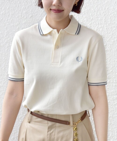FRED PERRY(フレッドペリー)の「FRED PERRY:M3600 TWIN TIPPED POLO(ポロシャツ・レディース・ベージュ/ダークグレー/オリーブ/ナチュラル・ONE SIZE)」の9枚目の写真