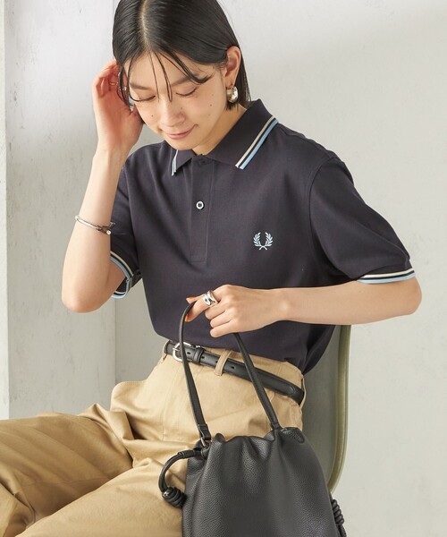 FRED PERRY(フレッドペリー)の「FRED PERRY:M3600 TWIN TIPPED POLO(ポロシャツ・レディース・ベージュ/ダークグレー/オリーブ/ナチュラル・ONE SIZE)」の22枚目の写真