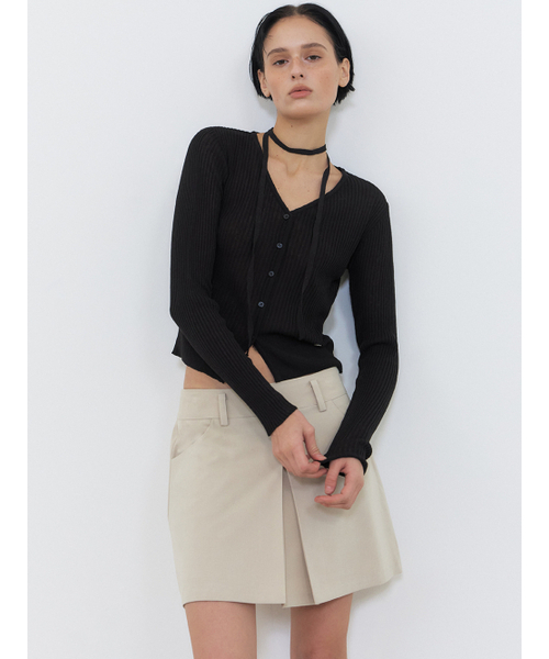 ETMON(エトモン)の「Linen Scarf Knit Cardigan, Black(カーディガン/ボレロ・レディース・その他・FREE)」の1枚目の写真