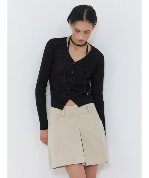 ETMON(エトモン)の「Linen Scarf Knit Cardigan, Black(カーディガン/ボレロ・レディース・その他・FREE)」の2枚目の写真