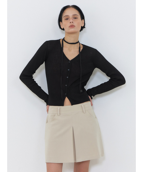 ETMON(エトモン)の「Linen Scarf Knit Cardigan, Black(カーディガン/ボレロ・レディース・その他・FREE)」の3枚目の写真