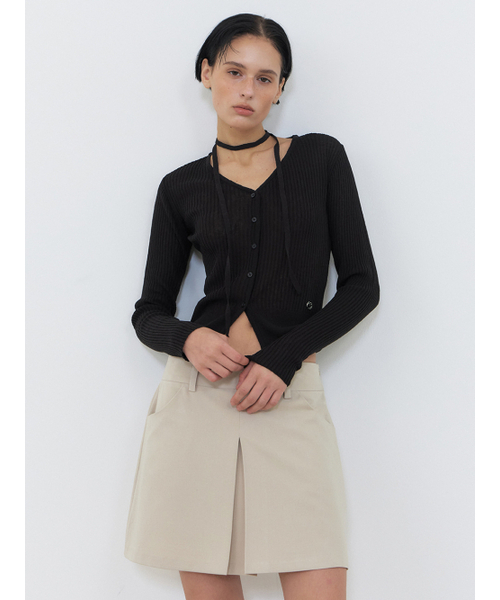 ETMON(エトモン)の「Linen Scarf Knit Cardigan, Black(カーディガン/ボレロ・レディース・その他・FREE)」の5枚目の写真
