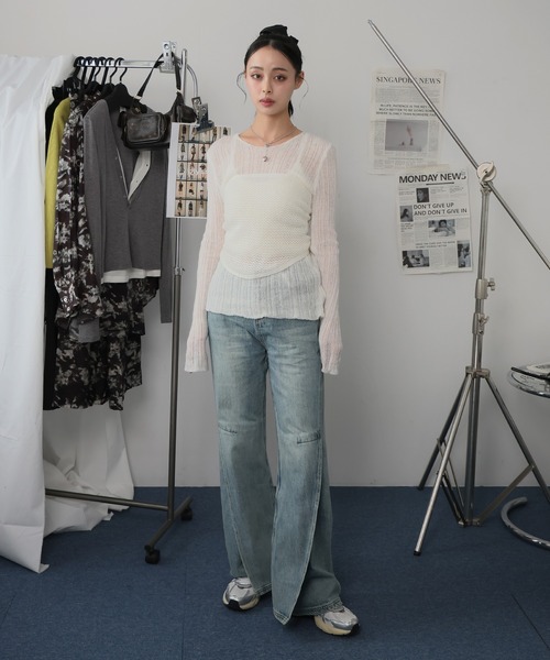 Ulysses（ユリシス）の「スリットデザインフレアデニムパンツ（デニムパンツ・レディース・ブルー・M/L）」の14枚目の写真