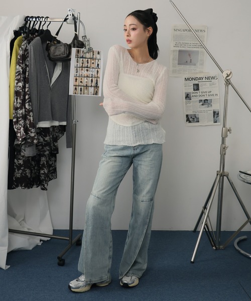 Ulysses（ユリシス）の「スリットデザインフレアデニムパンツ（デニムパンツ・レディース・ブルー・M/L）」の15枚目の写真