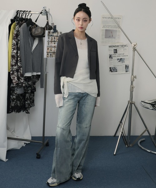 Ulysses（ユリシス）の「スリットデザインフレアデニムパンツ（デニムパンツ・レディース・ブルー・M/L）」の17枚目の写真