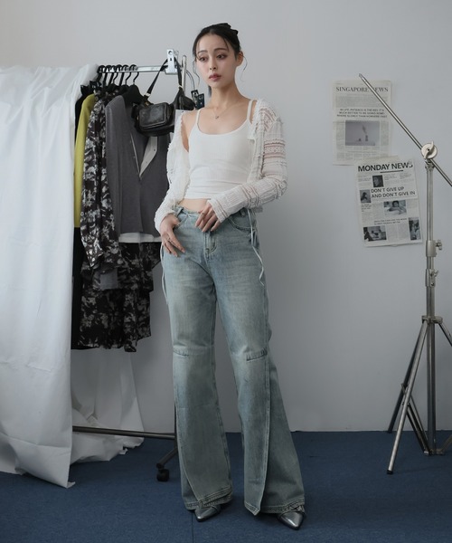 Ulysses（ユリシス）の「スリットデザインフレアデニムパンツ（デニムパンツ・レディース・ブルー・M/L）」の19枚目の写真