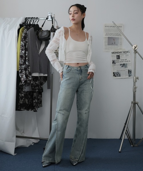 Ulysses（ユリシス）の「スリットデザインフレアデニムパンツ（デニムパンツ・レディース・ブルー・M/L）」の21枚目の写真