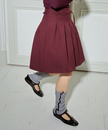 MAIS（マイス）の「VOLUME PLEATS MINI SKIRT / BURGUNDY（スカート）」