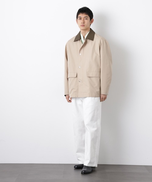 NANO universe（ナノユニバース）の「オーバージャケット「WARP PRINT」ライニング/撥水（その他アウター・メンズ・その他1/ネイビー/ベージュ・L/M）」の14枚目の写真