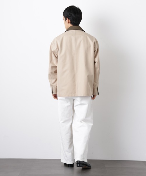 NANO universe（ナノユニバース）の「オーバージャケット「WARP PRINT」ライニング/撥水（その他アウター・メンズ・その他1/ネイビー/ベージュ・L/M）」の17枚目の写真