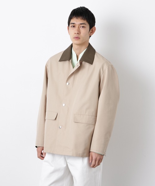 NANO universe（ナノユニバース）の「オーバージャケット「WARP PRINT」ライニング/撥水（その他アウター・メンズ・その他1/ネイビー/ベージュ・L/M）」の12枚目の写真