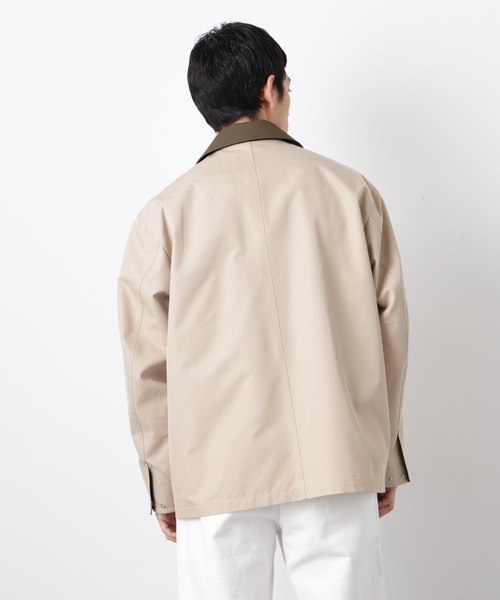 NANO universe（ナノユニバース）の「オーバージャケット「WARP PRINT」ライニング/撥水（その他アウター・メンズ・その他1/ネイビー/ベージュ・L/M）」の13枚目の写真