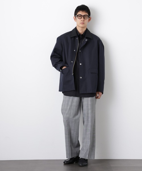 NANO universe（ナノユニバース）の「オーバージャケット「WARP PRINT」ライニング/撥水（その他アウター・メンズ・その他1/ネイビー/ベージュ・L/M）」の21枚目の写真