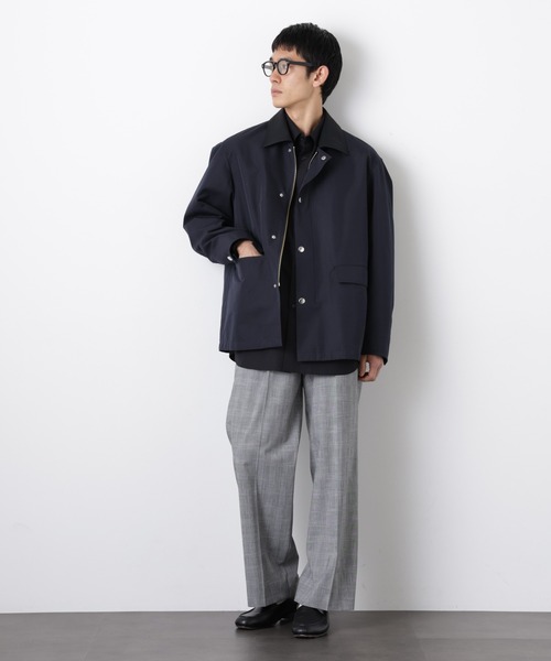 NANO universe（ナノユニバース）の「オーバージャケット「WARP PRINT」ライニング/撥水（その他アウター・メンズ・その他1/ネイビー/ベージュ・L/M）」の22枚目の写真