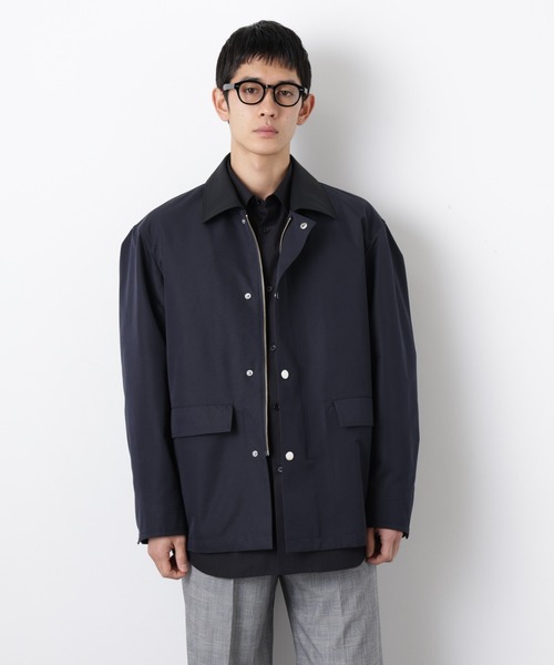 NANO universe（ナノユニバース）の「オーバージャケット「WARP PRINT」ライニング/撥水（その他アウター・メンズ・その他1/ネイビー/ベージュ・L/M）」の18枚目の写真