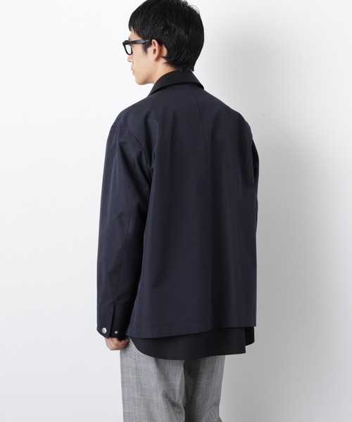 NANO universe（ナノユニバース）の「オーバージャケット「WARP PRINT」ライニング/撥水（その他アウター・メンズ・その他1/ネイビー/ベージュ・L/M）」の20枚目の写真