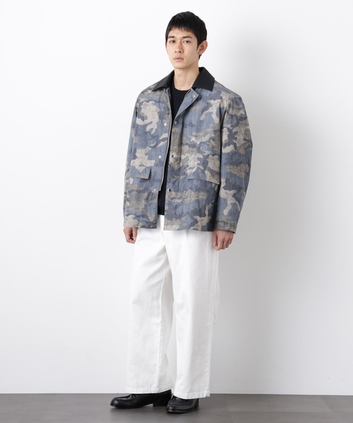 NANO universe（ナノユニバース）の「オーバージャケット「WARP PRINT」ライニング/撥水（その他アウター・メンズ・その他1/ネイビー/ベージュ・L/M）」の7枚目の写真