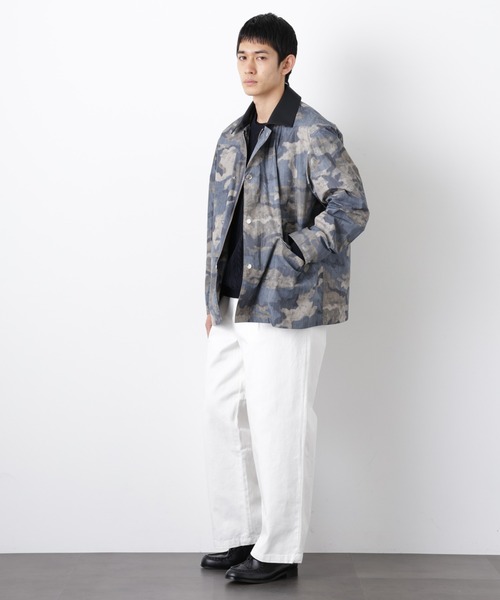 NANO universe（ナノユニバース）の「オーバージャケット「WARP PRINT」ライニング/撥水（その他アウター・メンズ・その他1/ネイビー/ベージュ・L/M）」の8枚目の写真