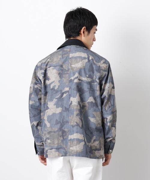 NANO universe（ナノユニバース）の「オーバージャケット「WARP PRINT」ライニング/撥水（その他アウター・メンズ・その他1/ネイビー/ベージュ・L/M）」の6枚目の写真