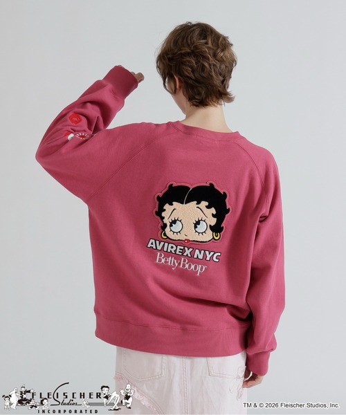 AVIREX NYC Betty Boop トレーナー AVIREX× Betty Boop》CREW NECK SWEAT（スウェット）｜BETTY BOOP