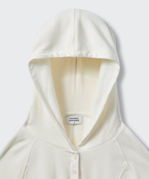 MUSINSA STANDARD WOMAN（ムシンサスタンダードウーマン）の「ウィメンズリブスリムフード付き長袖Tシャツ[アイボリー]（パーカー・レディース・その他・LARGE/MEDIUM/SMALL/X-SMALL/X-LARGE）」の20枚目の写真